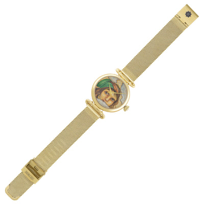 Acryl Hand Gemalte Frauen Gesicht Uhr