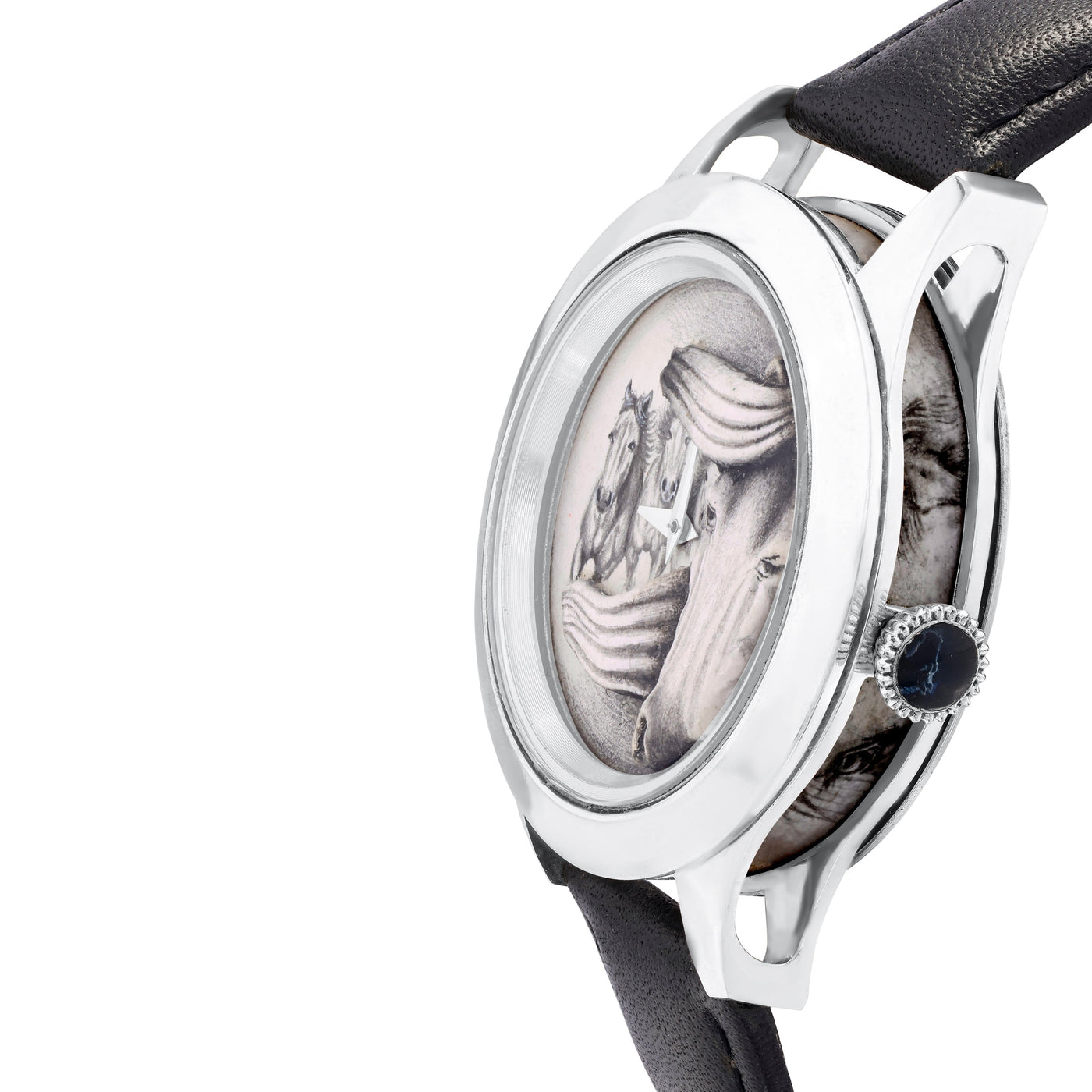 Black and White Horse Clock
