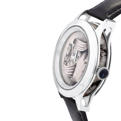 Black and White Horse Clock