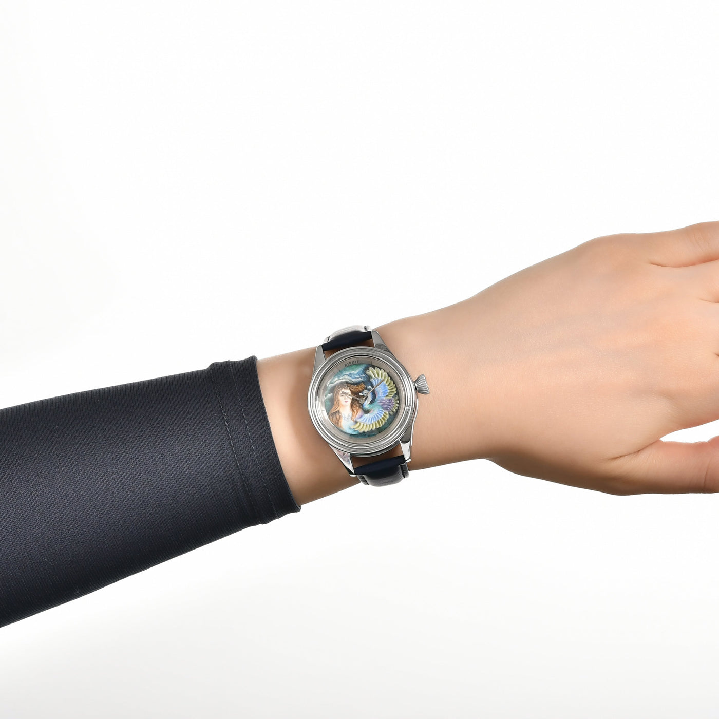 Watch with women and eagle motif