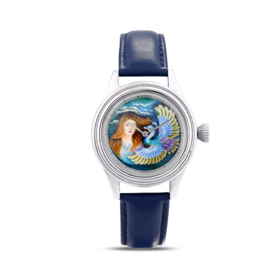 Watch with women and eagle motif