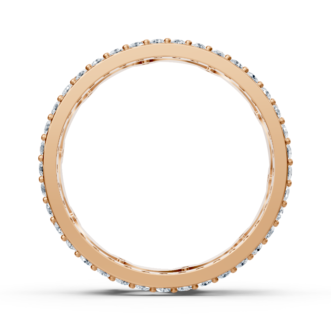 14 Karat Rosegold Diamant Ewigkeitsring - Funkelnder Memoire Ring für Damen