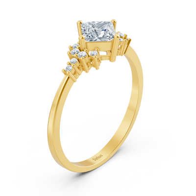Birgie Diamant- und Saphirring in Gelbgold