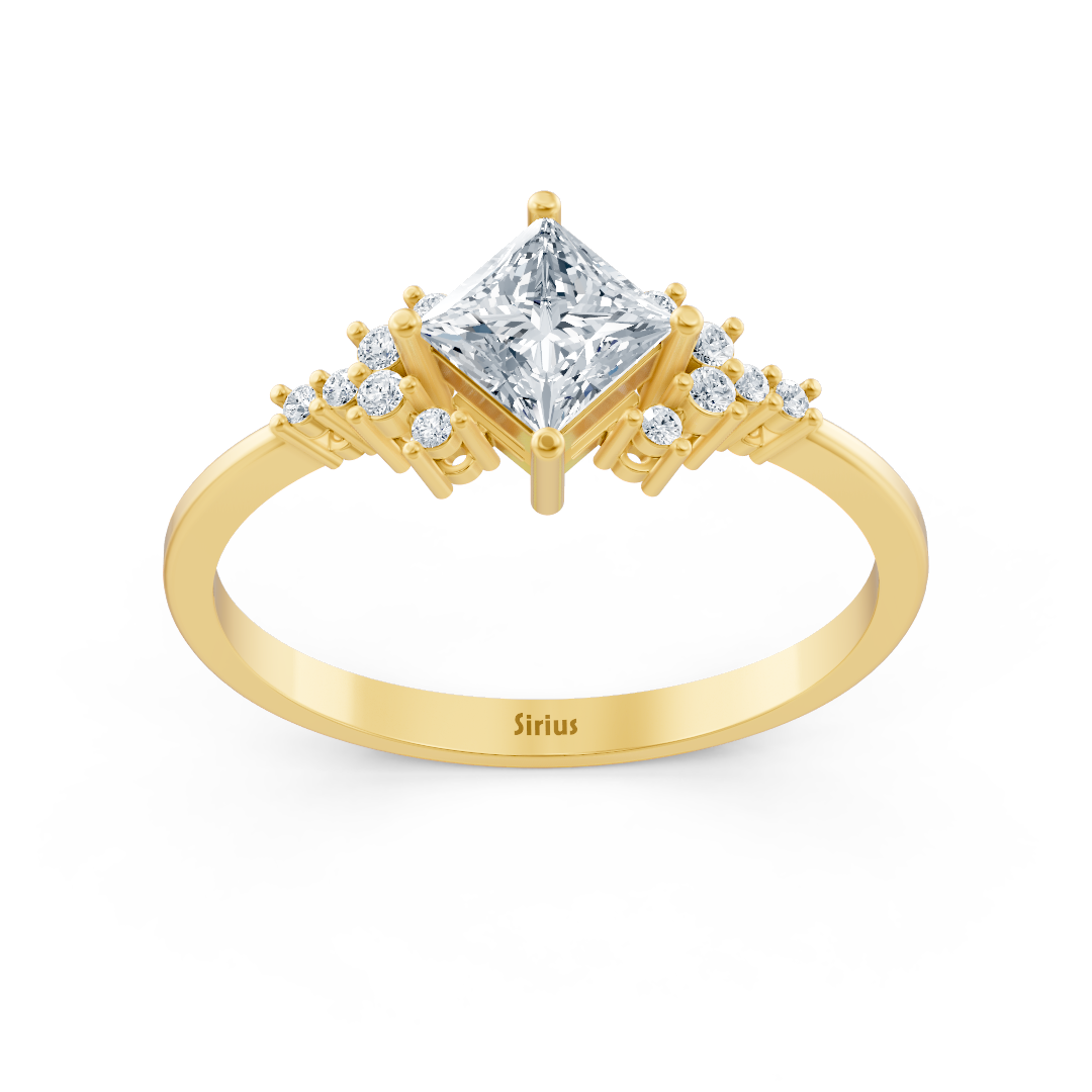 Birgie Diamant- und Saphirring in Gelbgold
