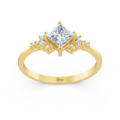 Birgie Diamant- und Saphirring in Gelbgold