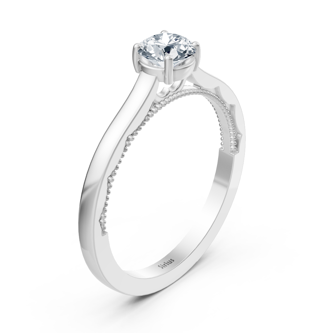 Birgie Sirius Weissgold Solitär Diamantring mit Rundschliff