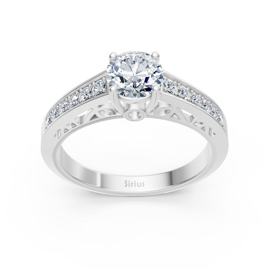 Birgie Weissgold Kanalgefasster Diamantring mit Rundschliff