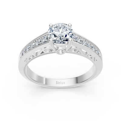 Birgie Weissgold Kanalgefasster Diamantring mit Rundschliff