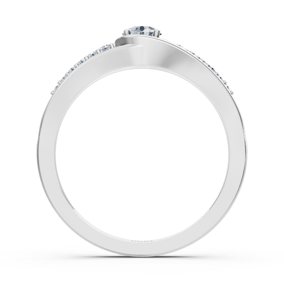 0.30 Karat Diamant Akzentring in Weißgold mit Seitendiamanten
