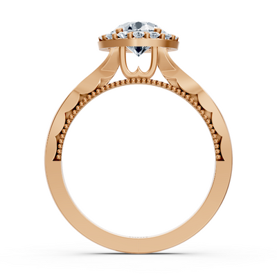 1.00 Karat Halo Solitär Diamant Verlobungsring in Roségold