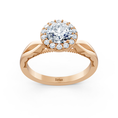 1.00 Karat Halo Solitär Diamant Verlobungsring in Roségold