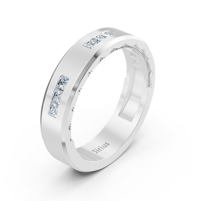 0.27 Karat Prinzessschliff Diamant Bandring in Weißgold
