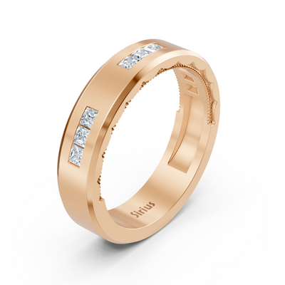 0.27 Karat Prinzessschliff Diamant Bandring in Roségold