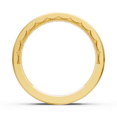 0.27 Karat Prinzessschliff Diamant Herren Bandring in Gelbgold