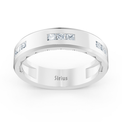 0.27 Karat Prinzessschliff Diamant Bandring in Weißgold