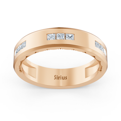 0.27 Karat Prinzessschliff Diamant Bandring in Roségold