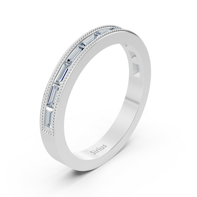 2.20 Karat Baguette Schliff Moissanit Halb-Eternity Ring in Weißgold