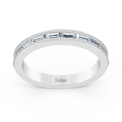 2.20 Karat Baguette Schliff Moissanit Halb-Eternity Ring in Weißgold