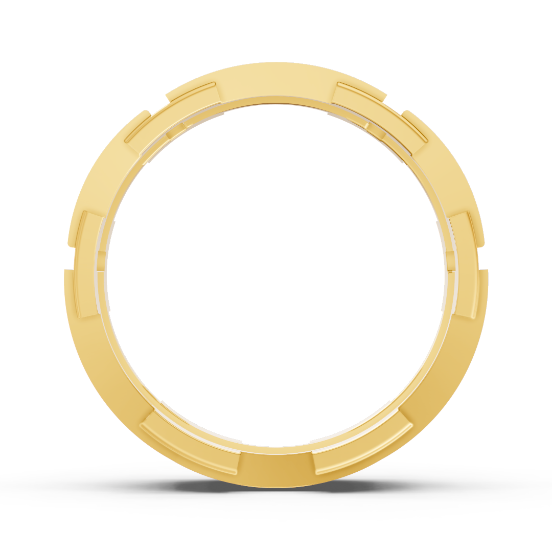 14 carat yellow gold design wedding ring with diamonds - Sapphire
