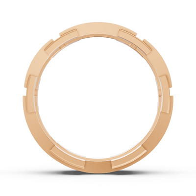 14 Karat Rose Gold Design Trauring mit Diamaten - Ruby