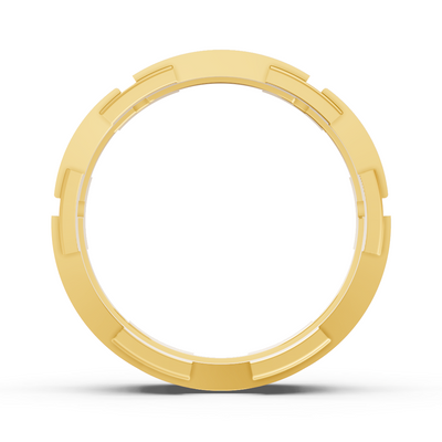 14 Karat Gelb Gold Design Trauring mit Diamaten - Ruby