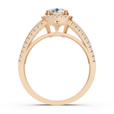 Zarter Halo Diamant Verlobungsring aus 14 Karat Roségold