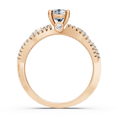 Roségold Diamant Verlobungsring "Offene Schiene"
