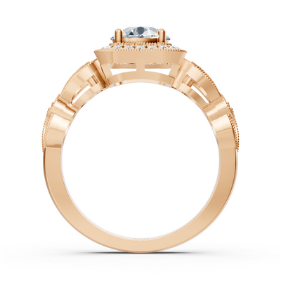 Vintage Elegance 14 Karat Roségold Diamantring