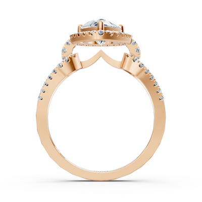 Majestic Pear 14 Karat Roségold Marquise Diamantring