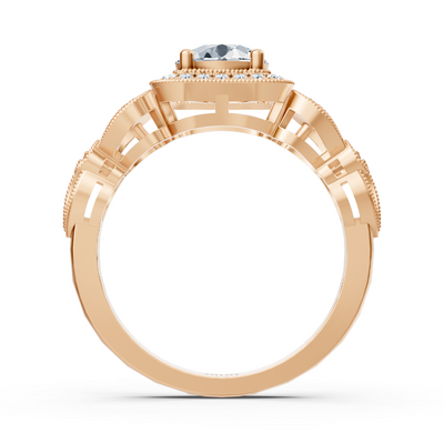 Vintage Romance 14 Karat Roségold Diamantring