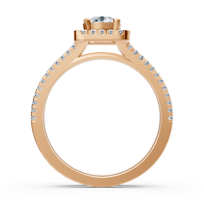 Roségold Diamant Halo Ring