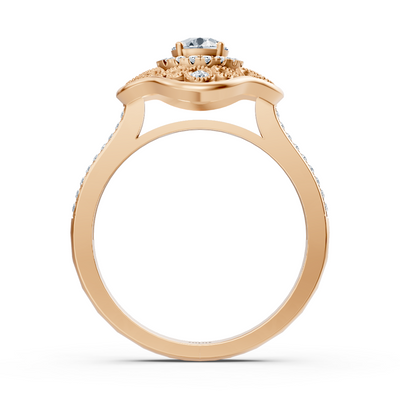 Blooming Brilliance 14 Karat Roségold Blumen Diamantring