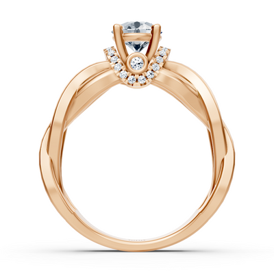 Rosegold Diamant Twist Verlobungsring - Solitär Design