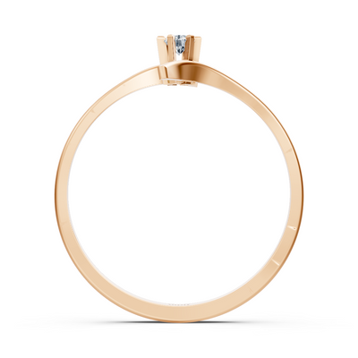 Rose gold diamond solitaire ring simple