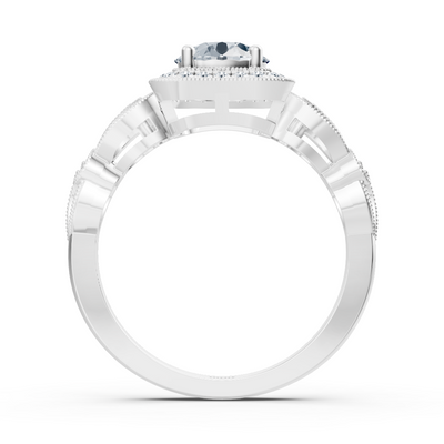 Vintage Elegance 14 Karat Weissgold Diamantring