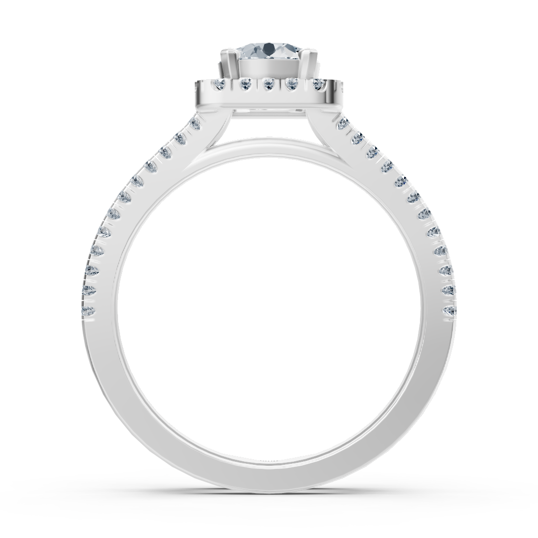 Weißgold Diamant Halo Ring