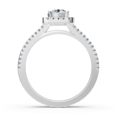 Weißgold Diamant Halo Ring
