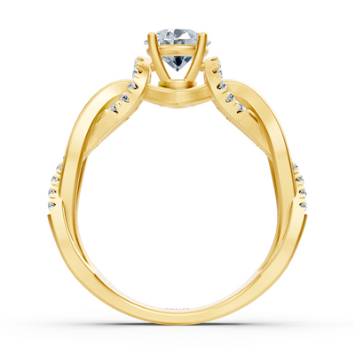 Yellow gold diamond engagement ring "Intertwined Path"