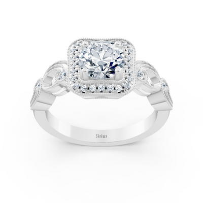 Vintage Elegance 14 Karat Weissgold Diamantring