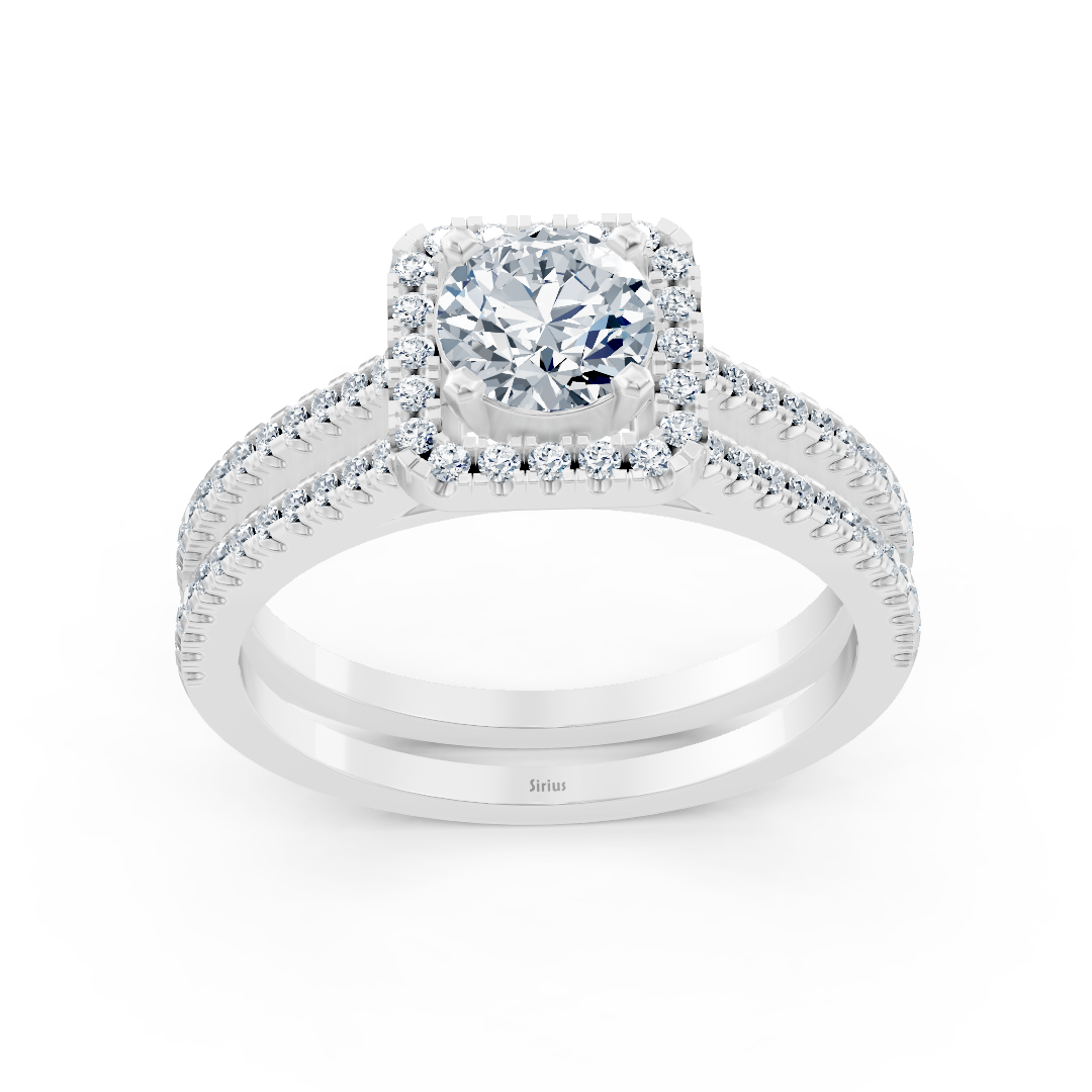 Weißgold Diamant Halo Ring