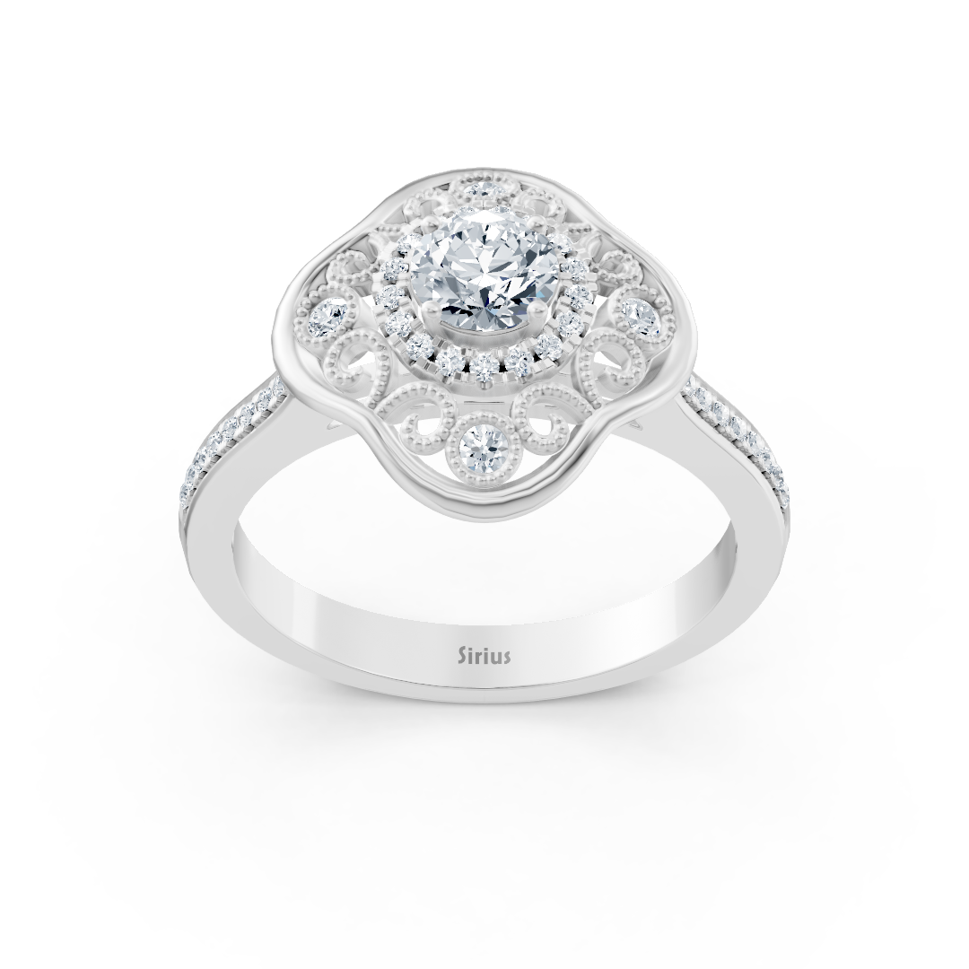 Blooming Brilliance 14k white gold flower diamond ring