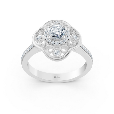 Blooming Brilliance 14k white gold flower diamond ring
