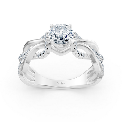 White gold diamond engagement ring "Intertwined Path"