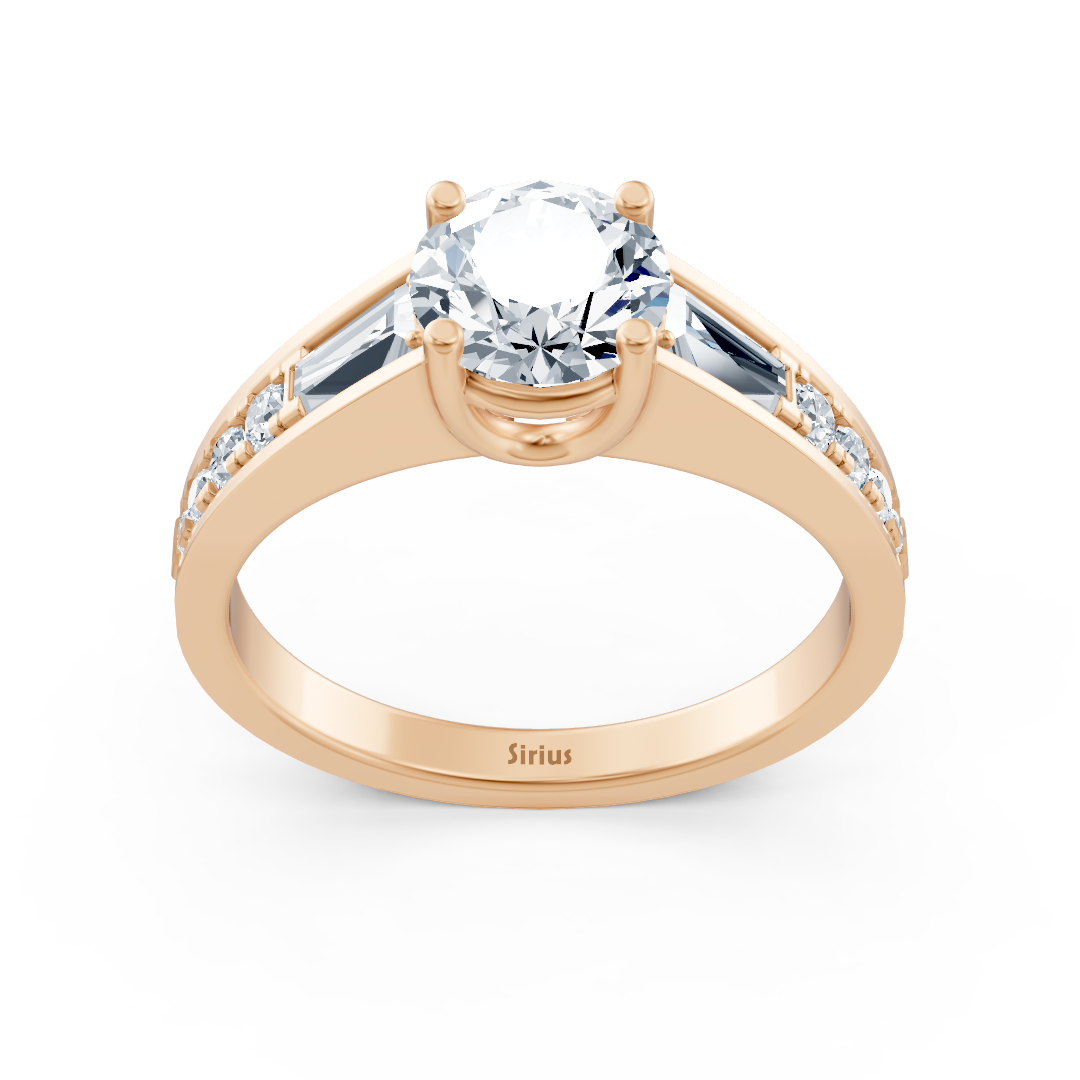 Rosegold Diamant Ring mit Akzent Diamanten - 1.62ct Gesamtgewicht
