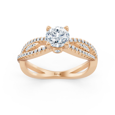 Roségold Diamant Verlobungsring "Offene Schiene"