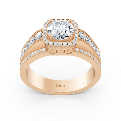 Brilliant Aura 14 carat rose gold diamond ring