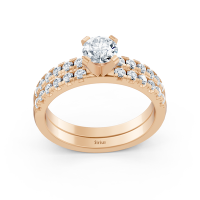 Roségold Diamant Vorsteckring mit Beisteckring
