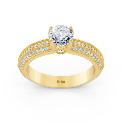 Gelbgold Diamant Bypass Ring - Funkelnd & Romantisch