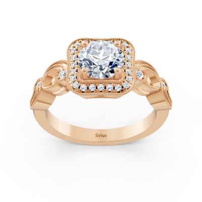 Vintage Elegance 14 Karat Roségold Diamantring