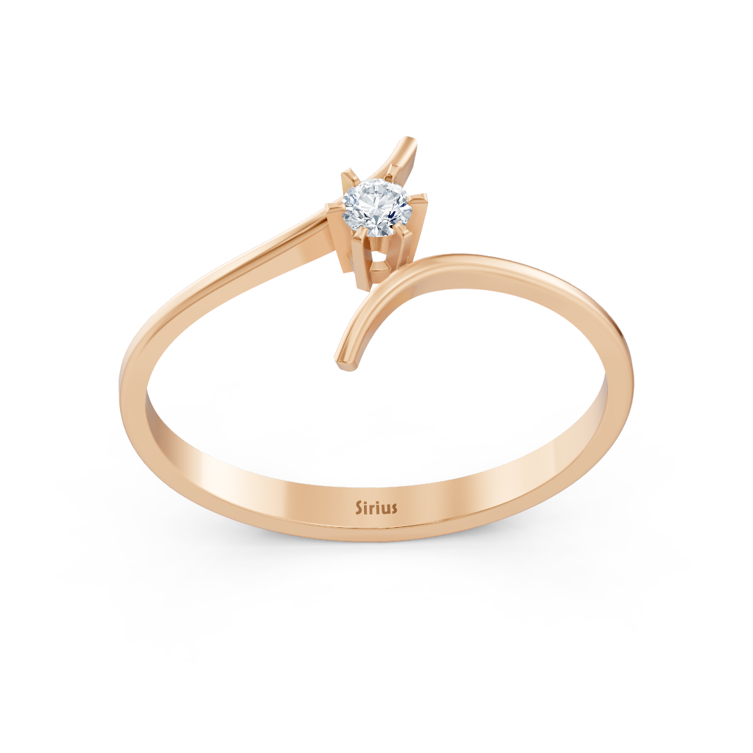 Rose gold diamond solitaire ring simple